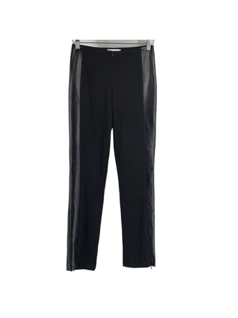 Joseph Ribkoff pants faux leather panels ankle zipper slight stretch sz 4